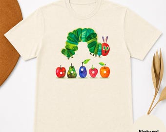 Very Hungry Caterpillar Shirt, Retro Bookworm Graphic Tee, Children's Classic Book Apparel