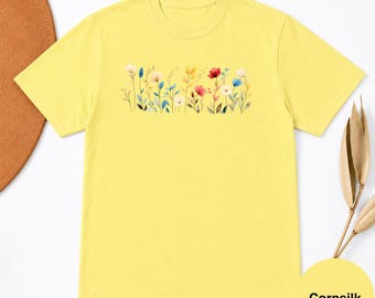 Wildflower Graphic Tee: Botanical Floral Cottagecore Nature Shirt