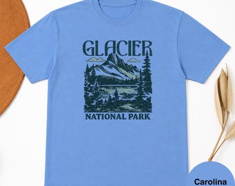Glacier National Park Mountain Nature T-Shirt, Hiking Adventure Outdoors Tee