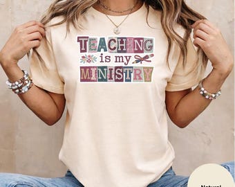 Christian Teacher Shirt, Faith Ministry Apparel, Colossians 3:23 Tee