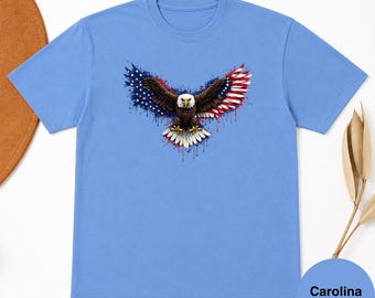Patriotic Eagle Shirt, American Flag USA Freedom Tee, Americana Graphic Shirt