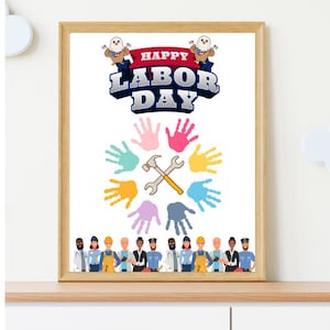 Labor Day Handabdruck Kunst: Buntkariert (PDF & JPG)