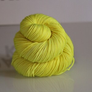 Hand-dyed NEON Yellow Sock Yarn Superwash Wool & Nylon image 5