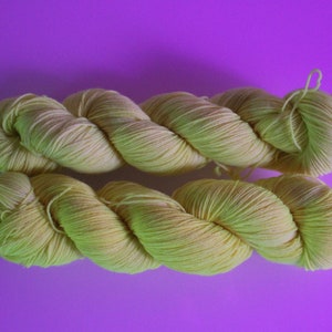 Hand-dyed NEON Yellow Sock Yarn Superwash Wool & Nylon image 2