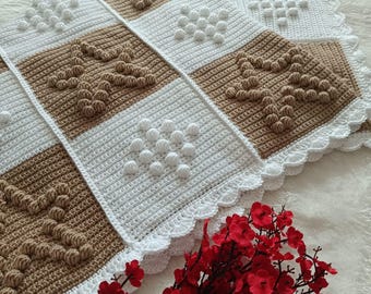 Handmade Crochet Blanket for Babies, Patchwork Design,