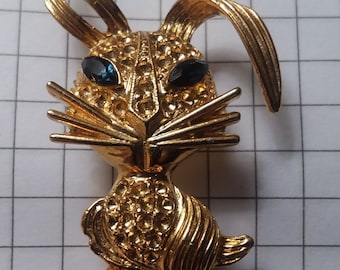 Rabbit Pin Brooches with Rhinestone Eyes ~ Choice of Eight Rhinestone Colors ~ Perfect for Easter Gifts