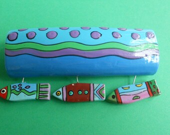 Tiger Lily Vintage Jewelry - Fantastic Fish Hair Barrette - Colorful Fun