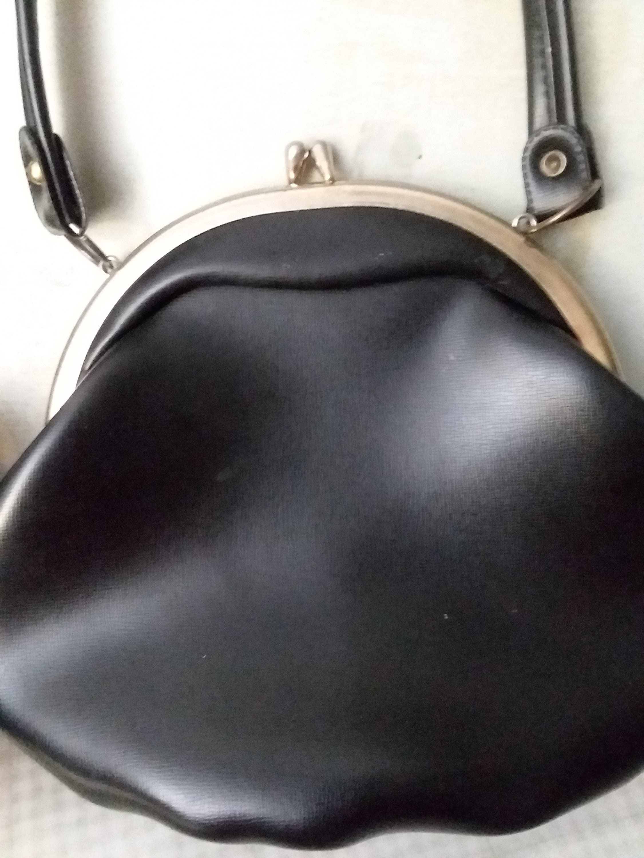 1940 Black Purse Snap Closure With Gathered Bottom Perfect Etsy