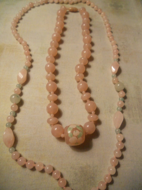Springtime Pink and Green Pastel Necklaces - Pair… - image 3
