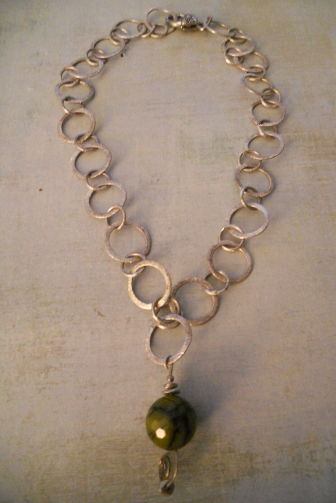 Ciondolo Goccia In Agata Verde Con Argento Placcato &ndash; Collana LuckyShine