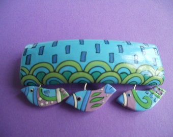 Tiger Lily Barrettes - 3 Birds and Barette - Beautiful Painted
