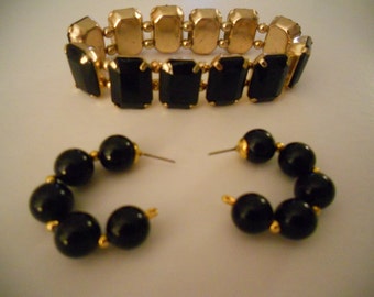 Retro 60s Bracelet and Earrings - Mad Men Vintage Bracelet and Earrings Set