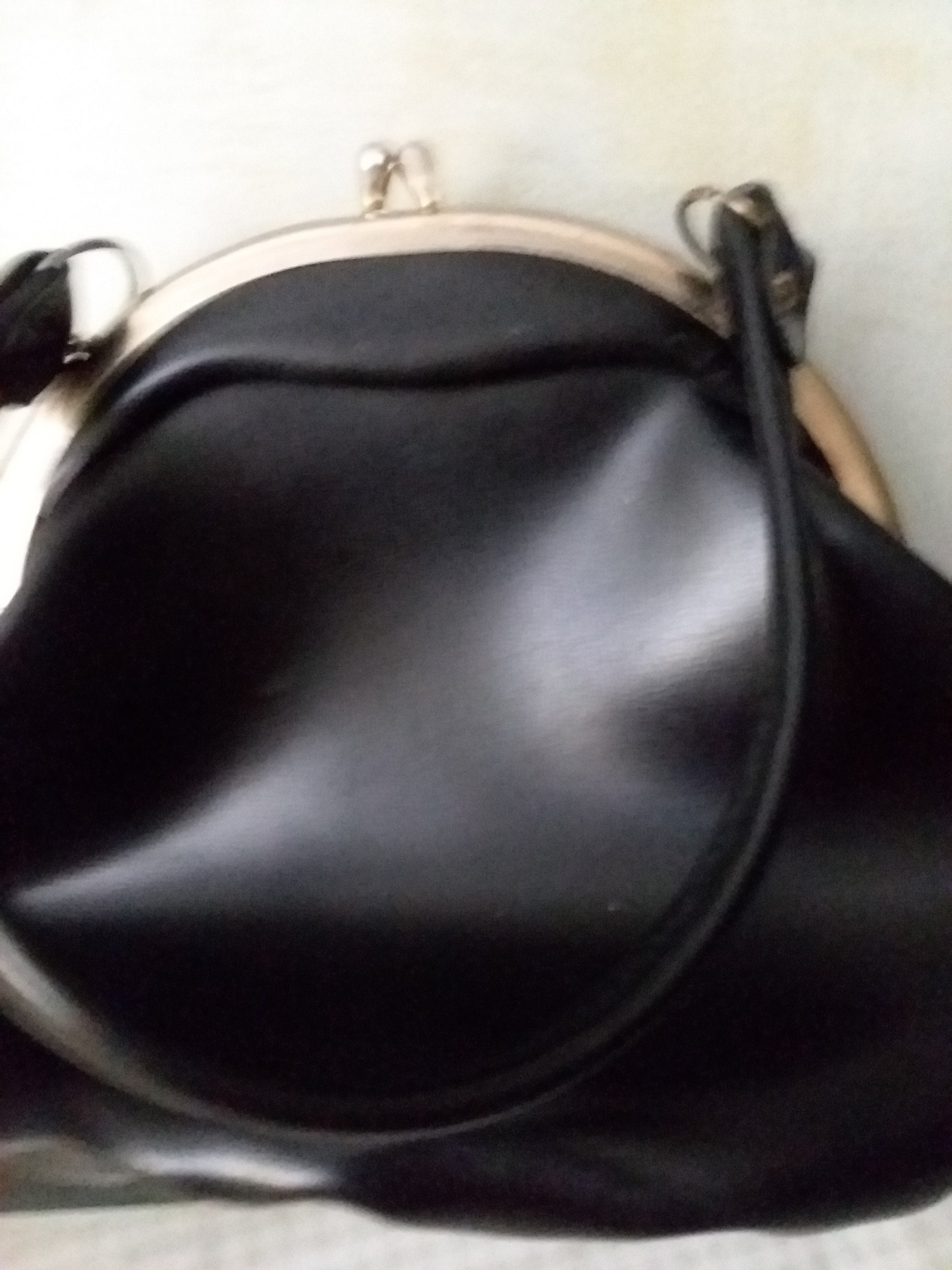 1940 Black Purse Snap Closure With Gathered Bottom Perfect Etsy
