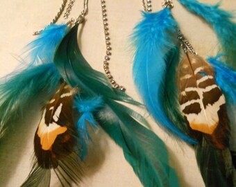 Feather Earrings with Chains - Perfect Summertime Concerts and Rave