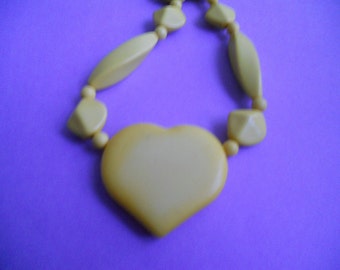 Yellow Stone Heart Necklace - A Heart of a Different Color for Valentine's and Mother's Day