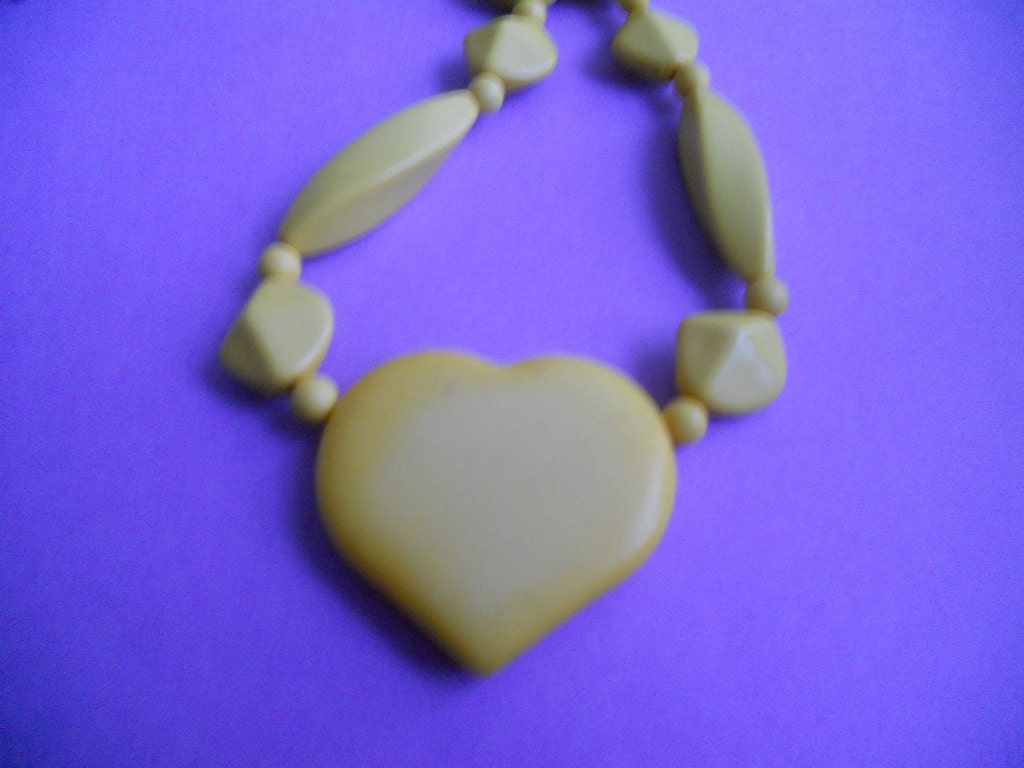 Yellow Stone Heart Necklace - A Heart of a Different Color for Valentine's and Mother's Day