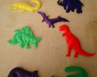 Dinosaur Colorful Fabric Puffs ~ 50 Toy or Craft Supply for Learning Tool or Visual Aid or Appliques