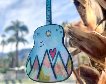 Landslide, guitar ornament, stevie nicks, mountains, nature, music gift, under 20, under30, fleetwood mac, musician, mom, inspired, hippie