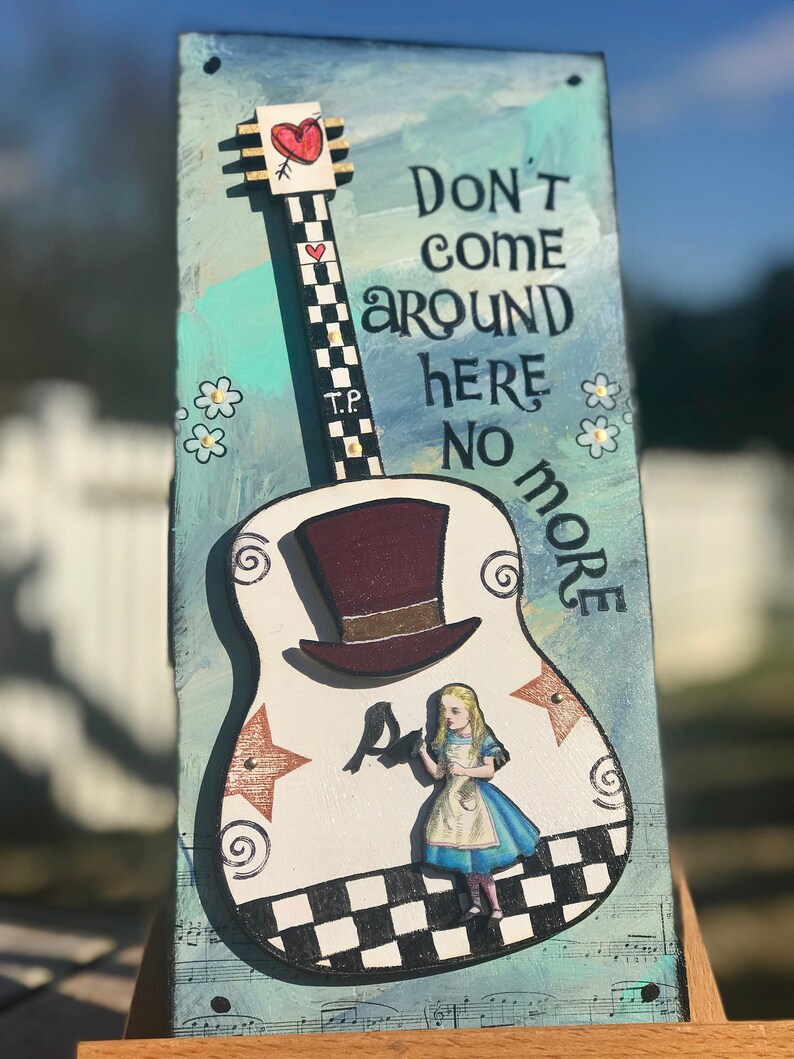 Tom Petty Don't Come Around Here No More guitar art | Etsy