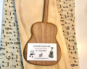 Guitar Art, custom plaque, custom art, gift of music, music inspired, wood sign, guitar, small gift, unique, singer, musician