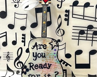Are You Ready for It? Reputation, bridal Era, guitar ornament, small gift, Swiftie, sparkles, gift for girlfriends, Daughter
