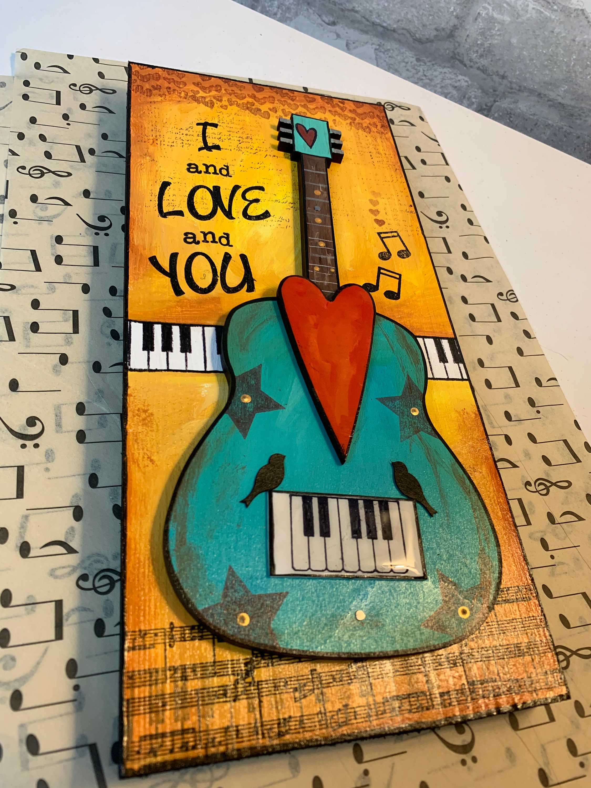 絵画　I love you …guitar Avett Brothers, I and Love and You, Guitar Art, the Avett Brothers