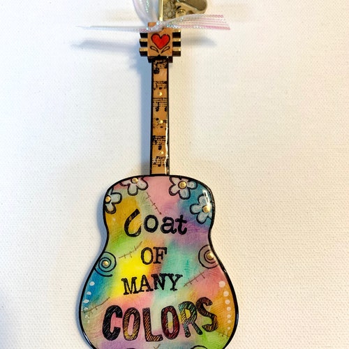 Decrement Kostume Demokratisk parti Dolly Parton Guitar Ornament Coat of Many Colors Gift for - Etsy