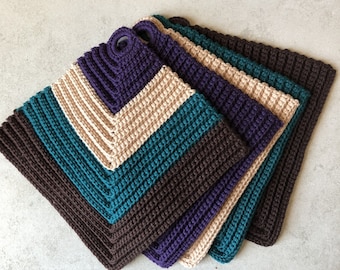 Patrón de ganchillo Paño de cocina inglete con anillo, Paño de ganchillo, Paño de cocina colgante, Regalo de inauguración de la casa