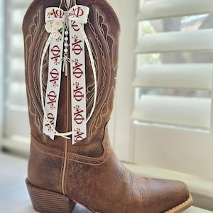 Alpha Phi Boot Bows – Sorority Cowgirl Boot Accessories – Bid Day Outfit – Game Day Boot Jewelry