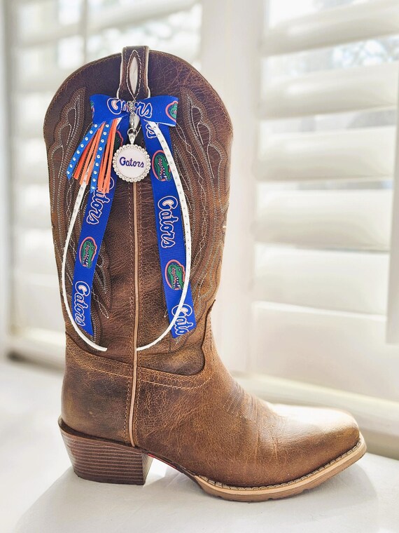 UF Boot Bows – Florida Gators Cowgirl Boot Accessories – Cowgirl Boot Jewelry – College Football Tailgate Outfit