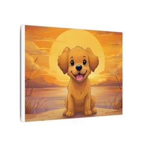 Adorable Dog Canvas Art Print, Cute Pet Decor for Dog Lovers, Playful Puppy Wall Art, Kids Room Decor, Gift for Animal Lovers