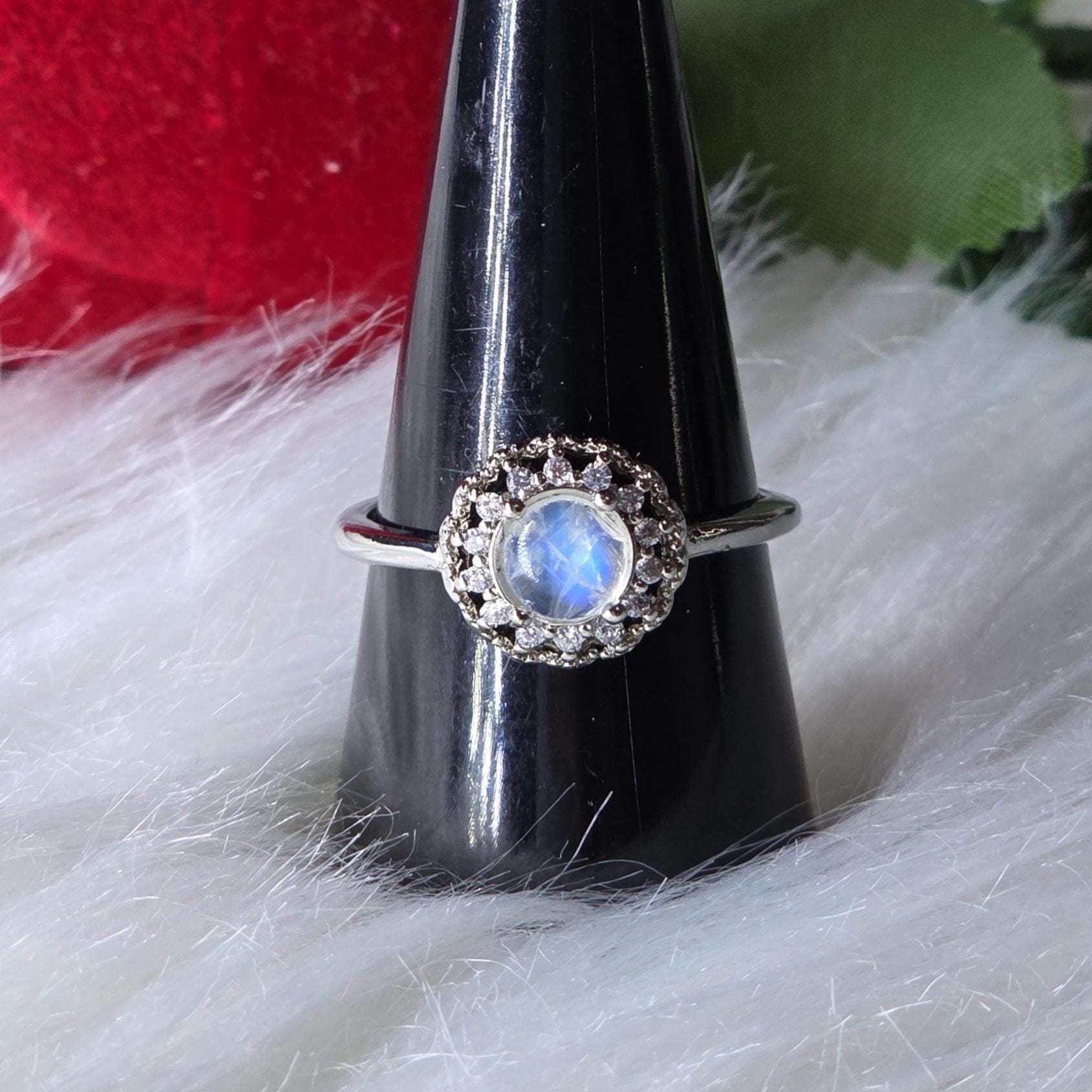 QIAMNI Anello Arg 925 Regolabile Con Luna E Stella Sorridente, Gioiello Donna E Ragazza, Idea Regalo Compleanno