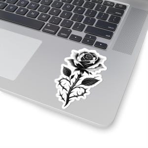 Black Rose Sticker – Gothic Floral Tattoo Art VeinLine Studio