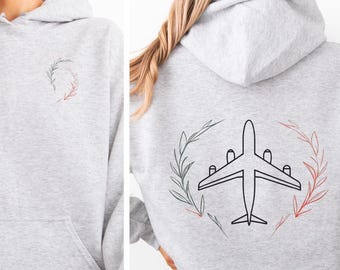 Airplane Hoodie | Travel Lover Sweatshirt, Cozy Travel Gear, size S-5XL, gift for pilot