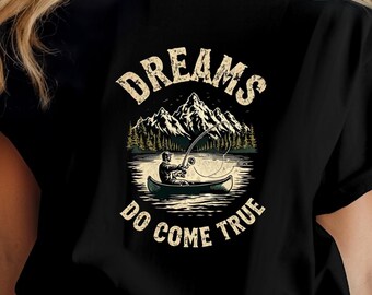 Vintage Fishing Dreams Tee, Grandpa Fisherman Gift