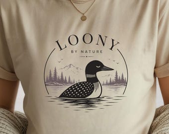 Loony by Nature Loon T-Shirt, Vintage Field Guide Style Graphic Tee