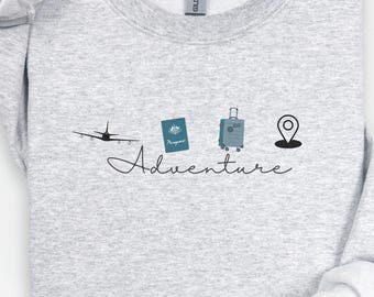 Wanderlust Sweatshirt: Adventure Gift, traveler sweatshirt, Size S-3XL, plus sized
