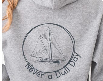 Sailing-Inspired Unisex Hoodie, Cozy Sweatshirt, Gift for Adventurers, size S-5XL, Summer Sailing