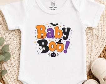 Baby Boo Halloween Onesie | Cute Baby Halloween Outfit | Infant Halloween Bodysuit | Spooky Baby Gift