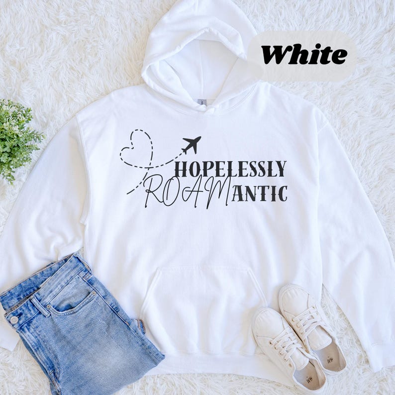 Hopelessly Romantic Hoodie, Cozy Sweatshirt, Gift for Valentine's Day, Size S-5XL, Oversized Hoodie image 3