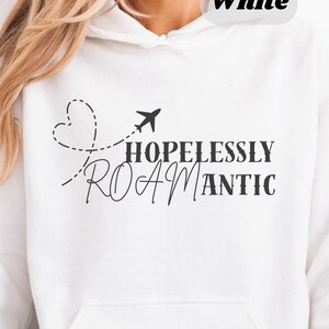 Hopelessly Romantic Hoodie, Cozy Sweatshirt, Gift for Valentine's Day, Size S-5XL, Oversized Hoodie image 2