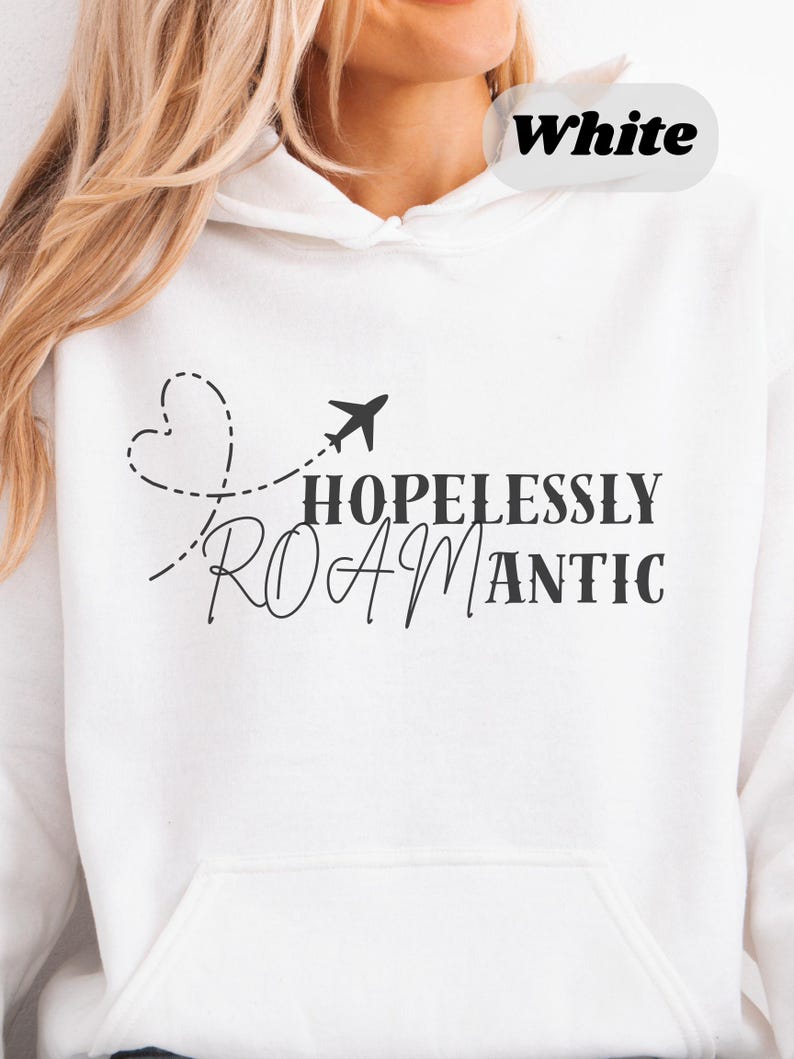 Hopelessly Romantic Hoodie, Cozy Sweatshirt, Gift for Valentine's Day, Size S-5XL, Oversized Hoodie image 2