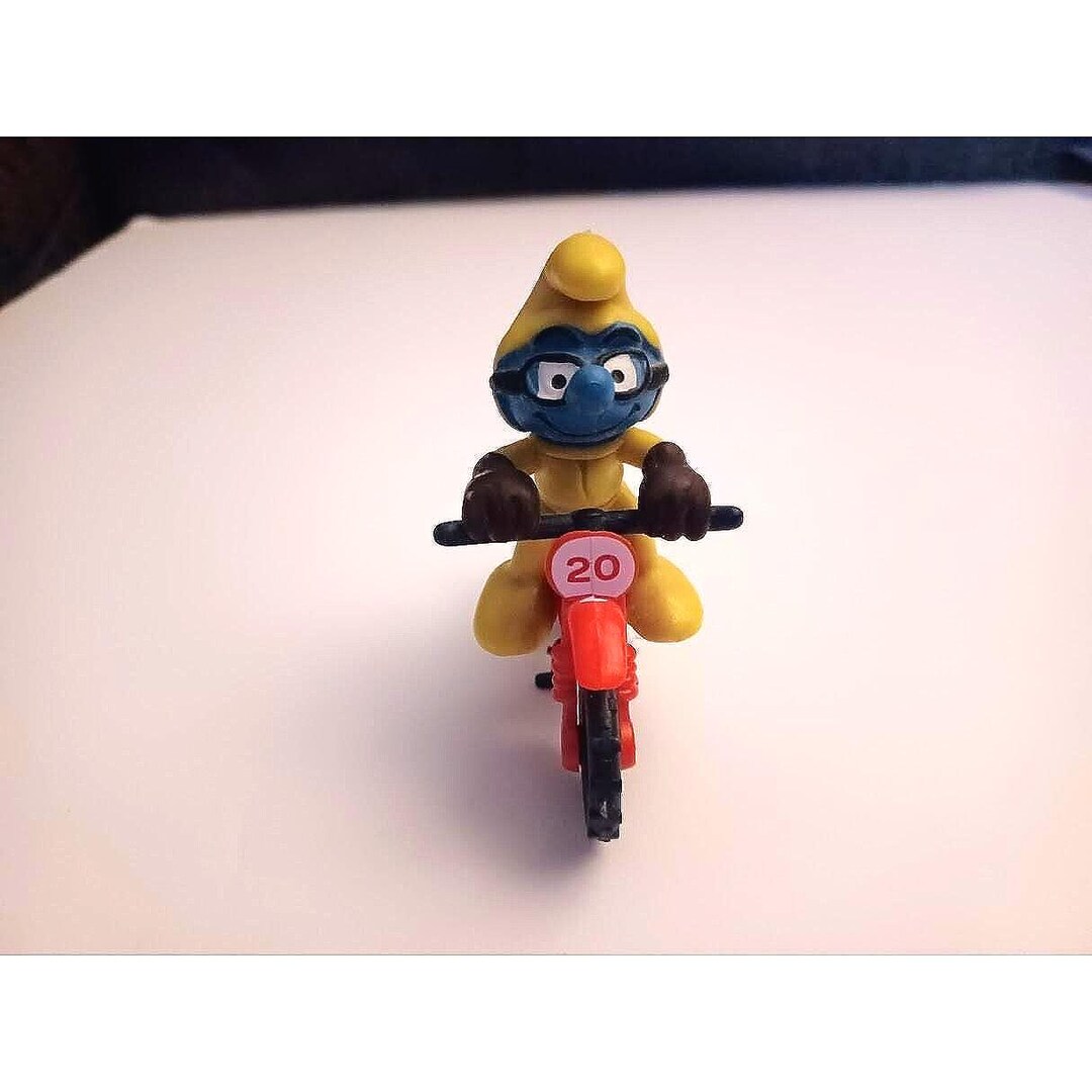 Smurfs Racing The Smurfs Motocross Super Smurf Motorcycle Racing Vintage Rare ...