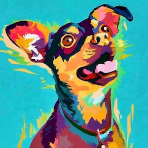 Min Pin Pop Art Print: Hand-Signed Miniature Pinscher Wall Decor (12&quot; x 12&quot;)