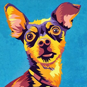 Min Pin Pop Art - Miniature Pinscher Wall Art - Min Pin Art Print - Pet Art Print - Hand Signed Art - 12&quot; x 12&quot;