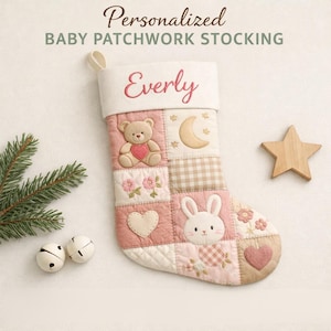 Baby Clothes Keepsake Christmas Stocking Sewing | Patchwork Memory Stocking (PDF Pattern)