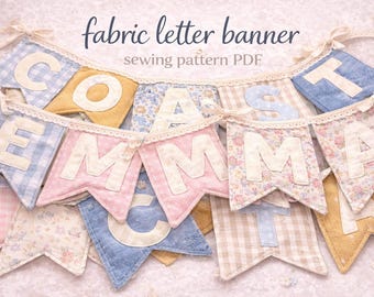 Fabric Letter Banner Sewing Pattern PDF | Custom Name Alphabet | Baby Keepsake & Nursery Garland Decor