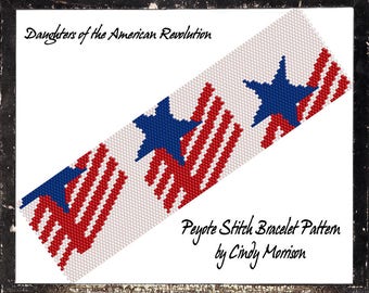 Daughters of the American Revolution Peyote Stitch Bracelet Pattern