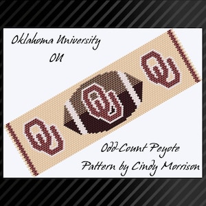 Oklahoma University OU Odd- or Even-Count Peyote Stitch Bracelet Pattern