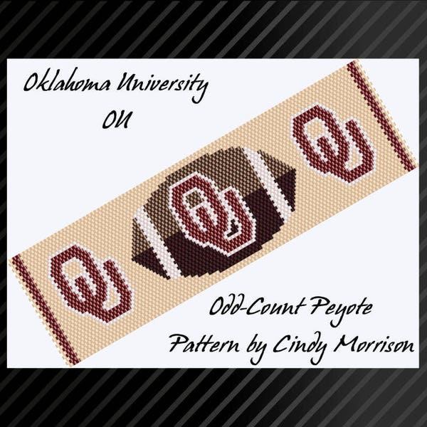 Oklahoma University OU Odd- or Even-Count Peyote Stitch Bracelet Pattern